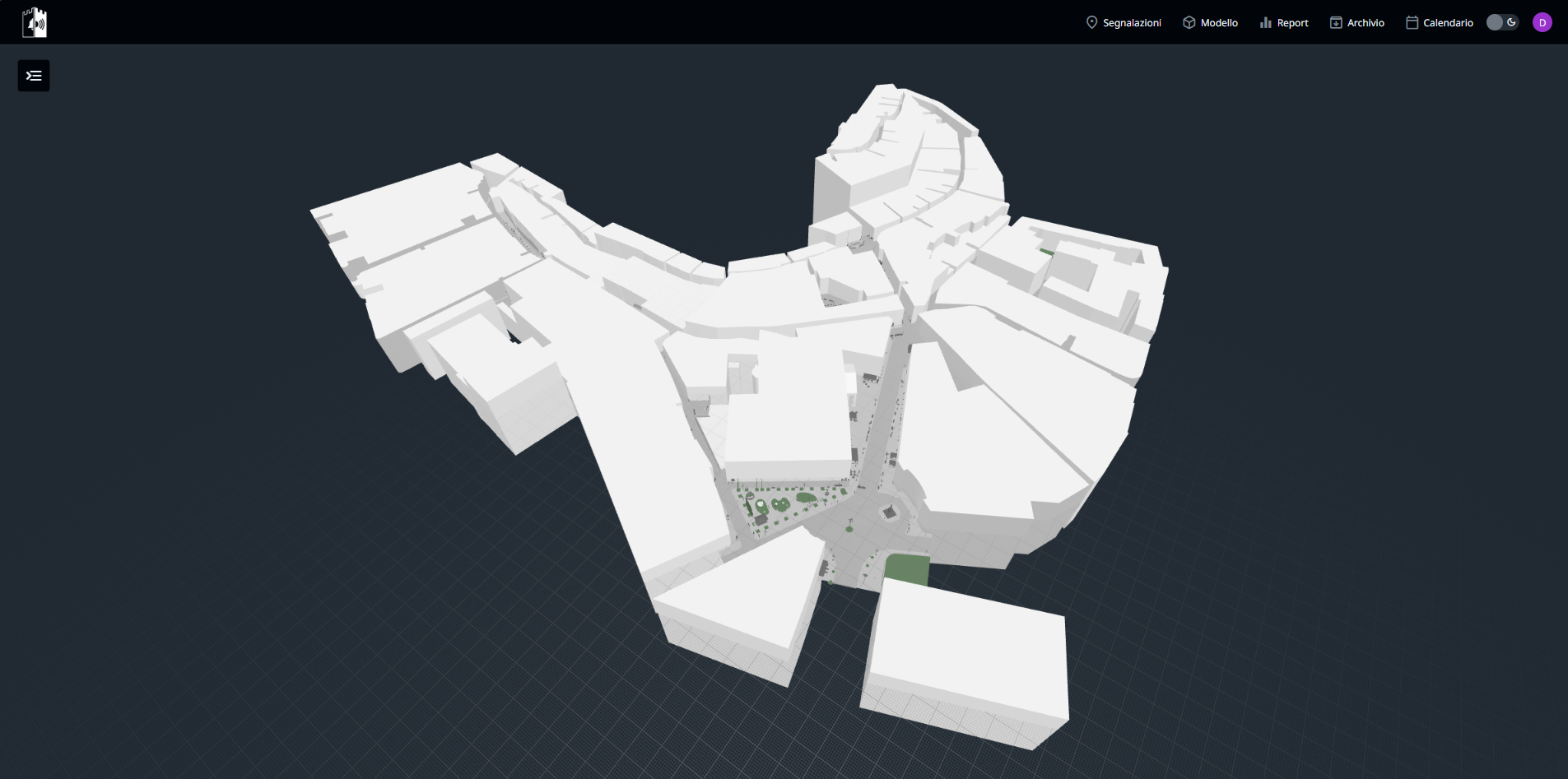 Screenshot dashboard web